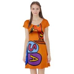 Graffiti 1 Short Sleeve Skater Dress