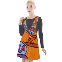 Graffiti 1 Plunge Pinafore Velour Dress by nate14shop