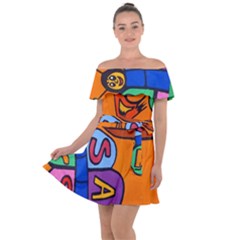 Graffiti 1 Off Shoulder Velour Dress by nate14shop