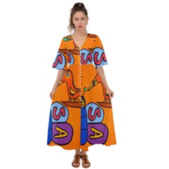 Graffiti 1 Kimono Sleeve Boho Dress by nate14shop