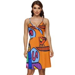 Graffiti 1 V-neck Pocket Summer Dress 