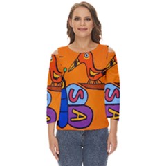 Graffiti 1 Cut Out Wide Sleeve Top