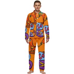 Graffiti 1 Men s Long Sleeve Velvet Pocket Pajamas Set