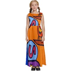 Graffiti 1 Kids  Satin Sleeveless Maxi Dress