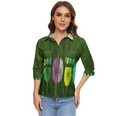 Dandelions Women s Quarter Sleeve Pocket Shirt