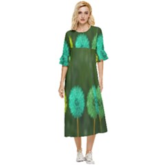 Dandelions Double Cuff Midi Dress