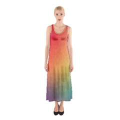 Colorful Rainbow Sleeveless Maxi Dress