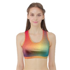 Colorful Rainbow Sports Bra With Border by artworkshop