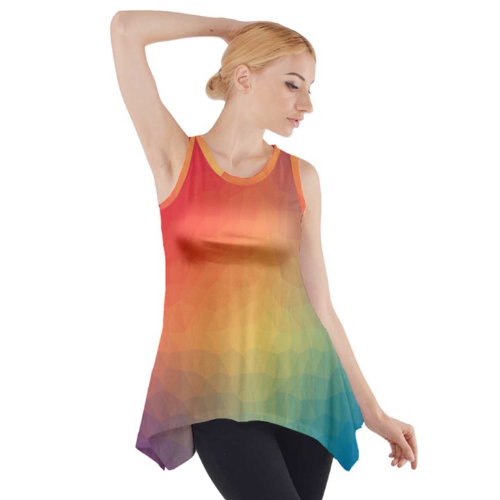 Colorful Rainbow Side Drop Tank Tunic