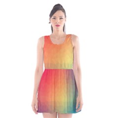 Colorful Rainbow Scoop Neck Skater Dress by artworkshop