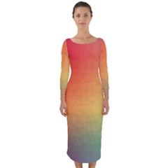 Colorful Rainbow Quarter Sleeve Midi Bodycon Dress by artworkshop