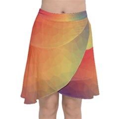 Colorful Rainbow Chiffon Wrap Front Skirt by artworkshop