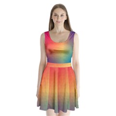 Colorful Rainbow Split Back Mini Dress  by artworkshop