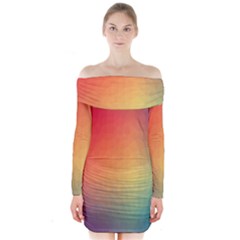 Colorful Rainbow Long Sleeve Off Shoulder Dress by artworkshop