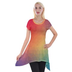 Colorful Rainbow Short Sleeve Side Drop Tunic by artworkshop