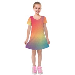 Colorful Rainbow Kids  Short Sleeve Velvet Dress by artworkshop