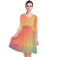 Colorful Rainbow Quarter Sleeve Waist Band Dress by artworkshop