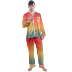 Colorful Rainbow Men s Long Sleeve Satin Pajamas Set by artworkshop