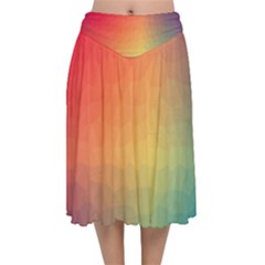 Colorful Rainbow Velvet Flared Midi Skirt by artworkshop