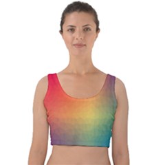 Colorful Rainbow Velvet Crop Top by artworkshop