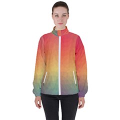 Colorful Rainbow Women s High Neck Windbreaker by artworkshop