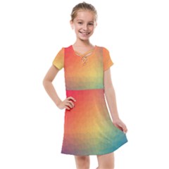 Colorful Rainbow Kids  Cross Web Dress