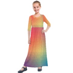 Colorful Rainbow Kids  Quarter Sleeve Maxi Dress by artworkshop