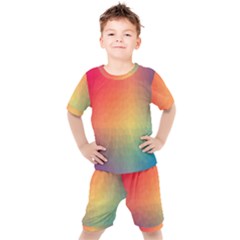 Colorful Rainbow Kids  Tee And Shorts Set by artworkshop