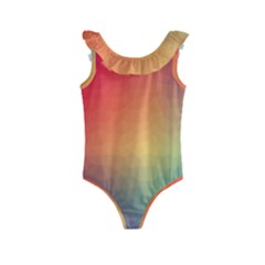 Colorful Rainbow Kids  Frill Swimsuit by artworkshop