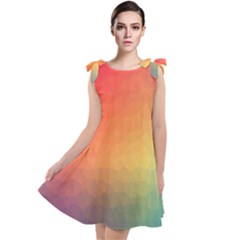 Colorful Rainbow Tie Up Tunic Dress by artworkshop