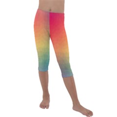 Colorful Rainbow Kids  Lightweight Velour Capri Leggings  by artworkshop