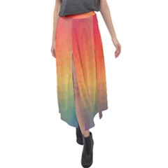 Colorful Rainbow Velour Split Maxi Skirt by artworkshop