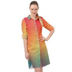 Colorful Rainbow Long Sleeve Mini Shirt Dress by artworkshop