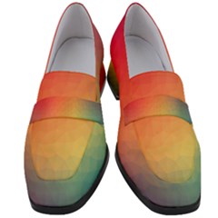 Colorful Rainbow Women s Chunky Heel Loafers by artworkshop