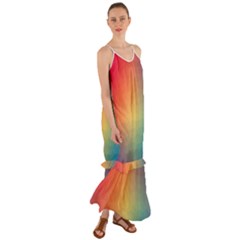 Colorful Rainbow Cami Maxi Ruffle Chiffon Dress by artworkshop