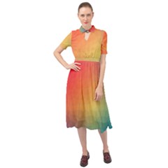 Colorful Rainbow Keyhole Neckline Chiffon Dress by artworkshop