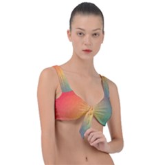 Colorful Rainbow Front Tie Bikini Top by artworkshop