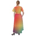 Colorful Rainbow Front Wrap High Low Dress View2