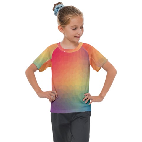 Colorful Rainbow Kids  Mesh Piece Tee by artworkshop