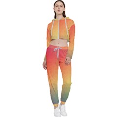 Colorful Rainbow Cropped Zip Up Lounge Set by artworkshop