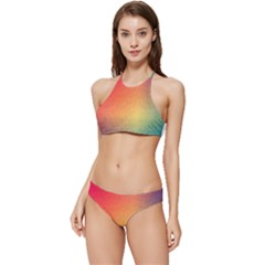 Colorful Rainbow Banded Triangle Bikini Set