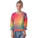 Colorful Rainbow Kids  Cuff Sleeve Top View1