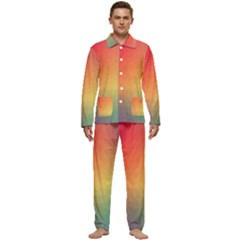 Colorful Rainbow Men s Long Sleeve Velvet Pocket Pajamas Set