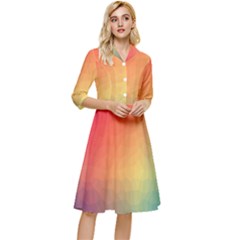 Colorful Rainbow Classy Knee Length Dress