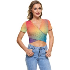 Colorful Rainbow Short Sleeve Foldover Tee