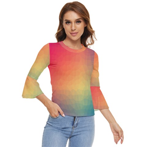 Colorful Rainbow Bell Sleeve Top by artworkshop