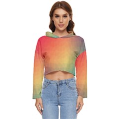 Colorful Rainbow Women s Lightweight Cropped Hoodie