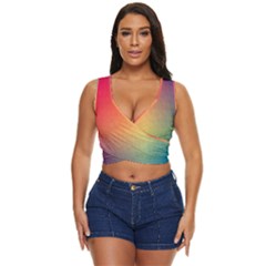 Colorful Rainbow Women s Sleeveless Wrap Top