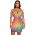 Colorful Rainbow Draped Bodycon Dress View1