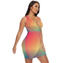 Colorful Rainbow Draped Bodycon Dress View3